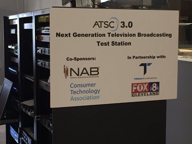 Equipment racks at NAB ATSC test station in Cleveland