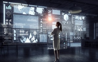 Consumer watching screens