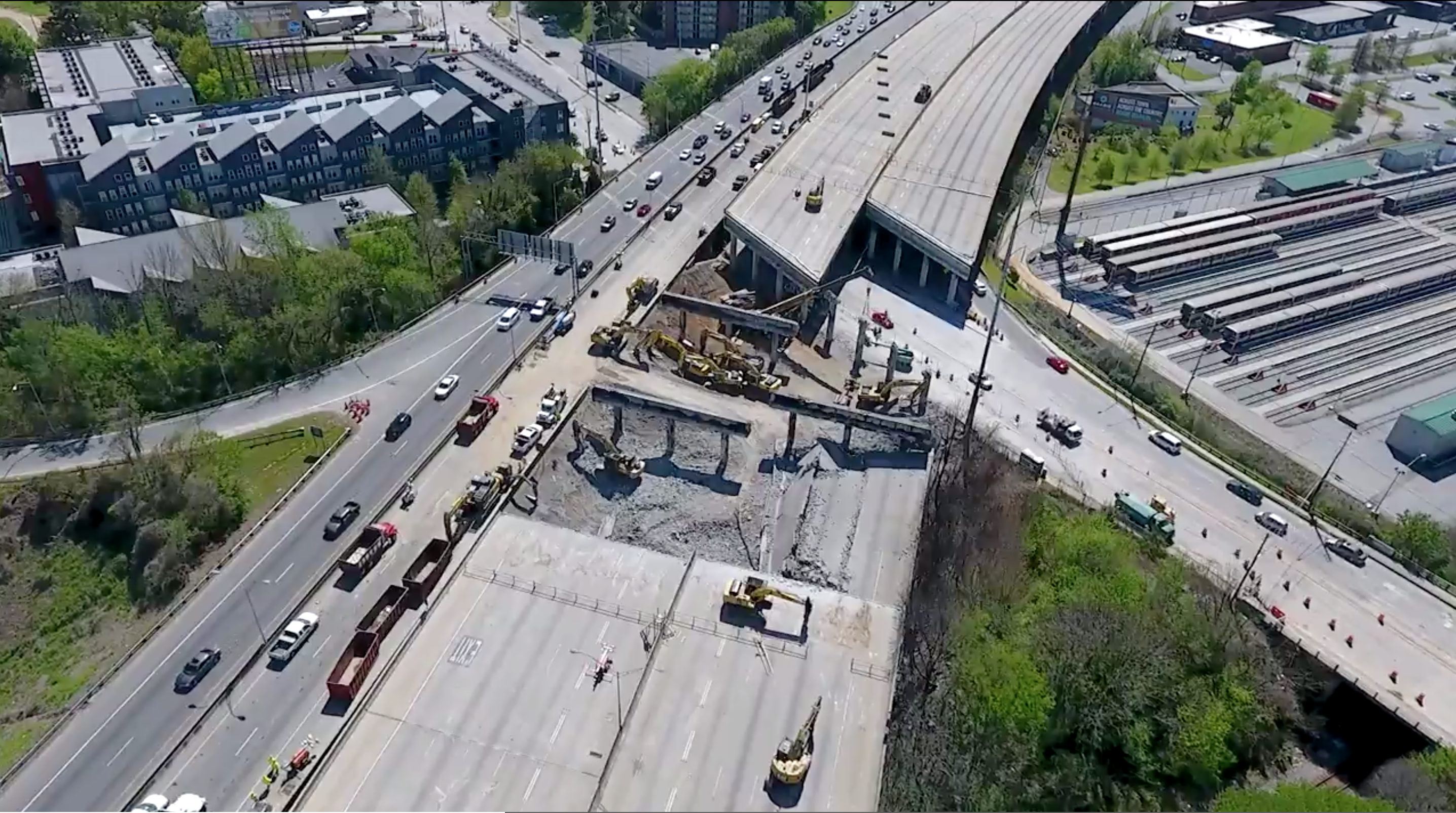 Drone shot of Atlanta