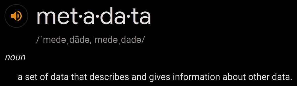 Metadata Definition