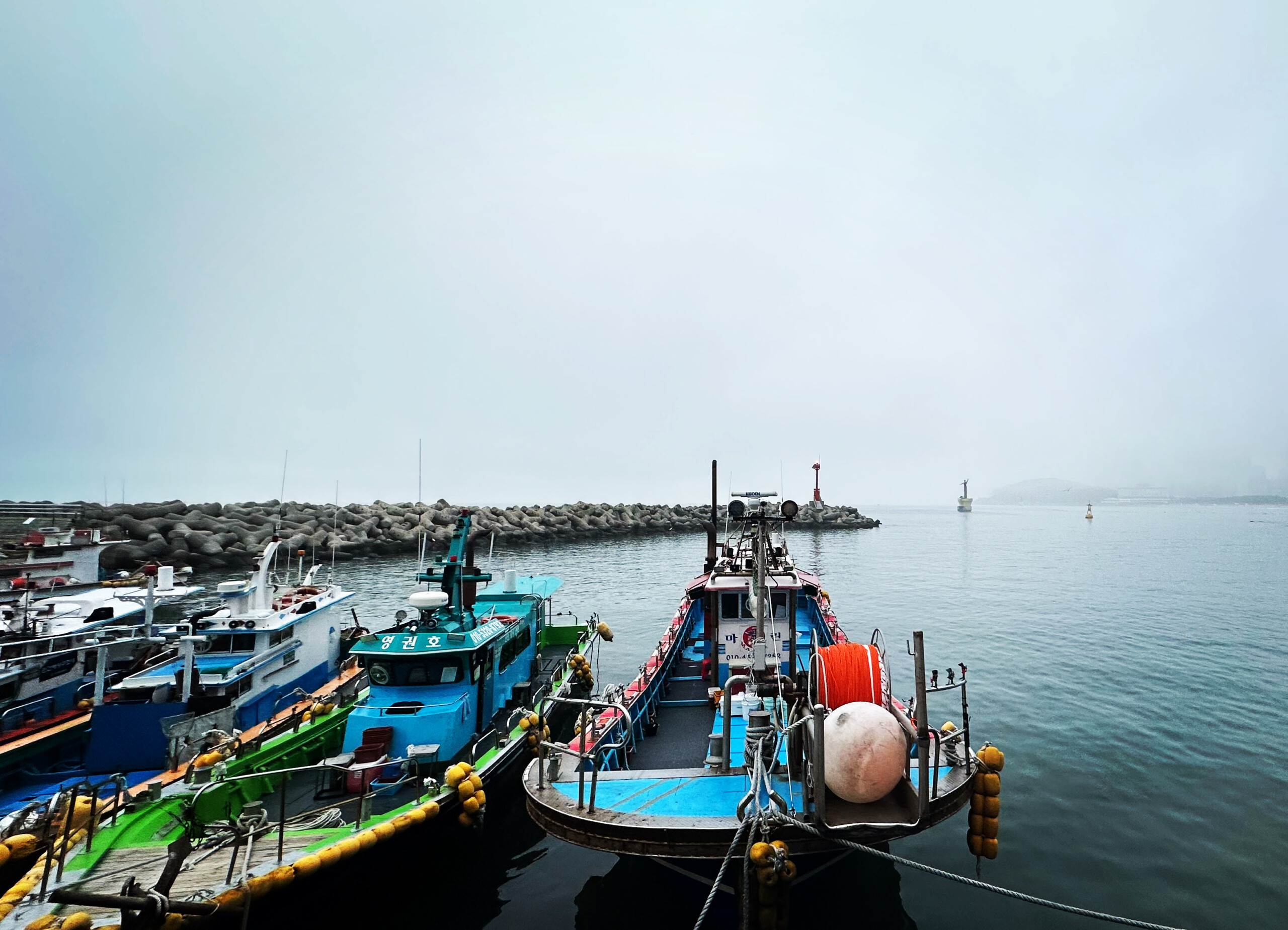 Busan is home to numerous marinas and fishing boats like this one just down from Haeundae Beach.   