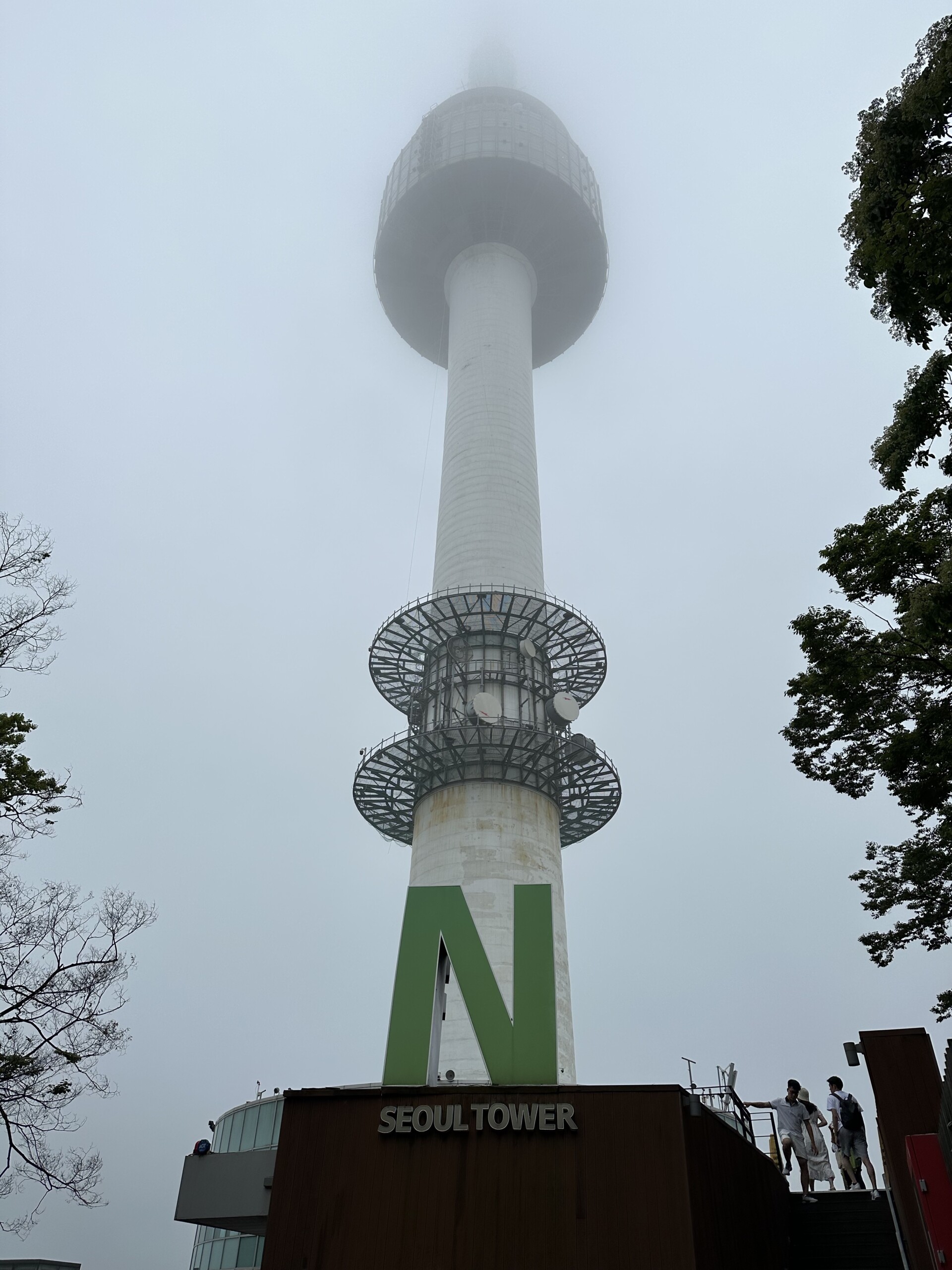 Rob Folliard and the author hiked many stairs – 126 floors worth according to our fitness trackers – to count to the top of the Namsan trail and were rewarded with an up close view of the North Seoul Tower. 